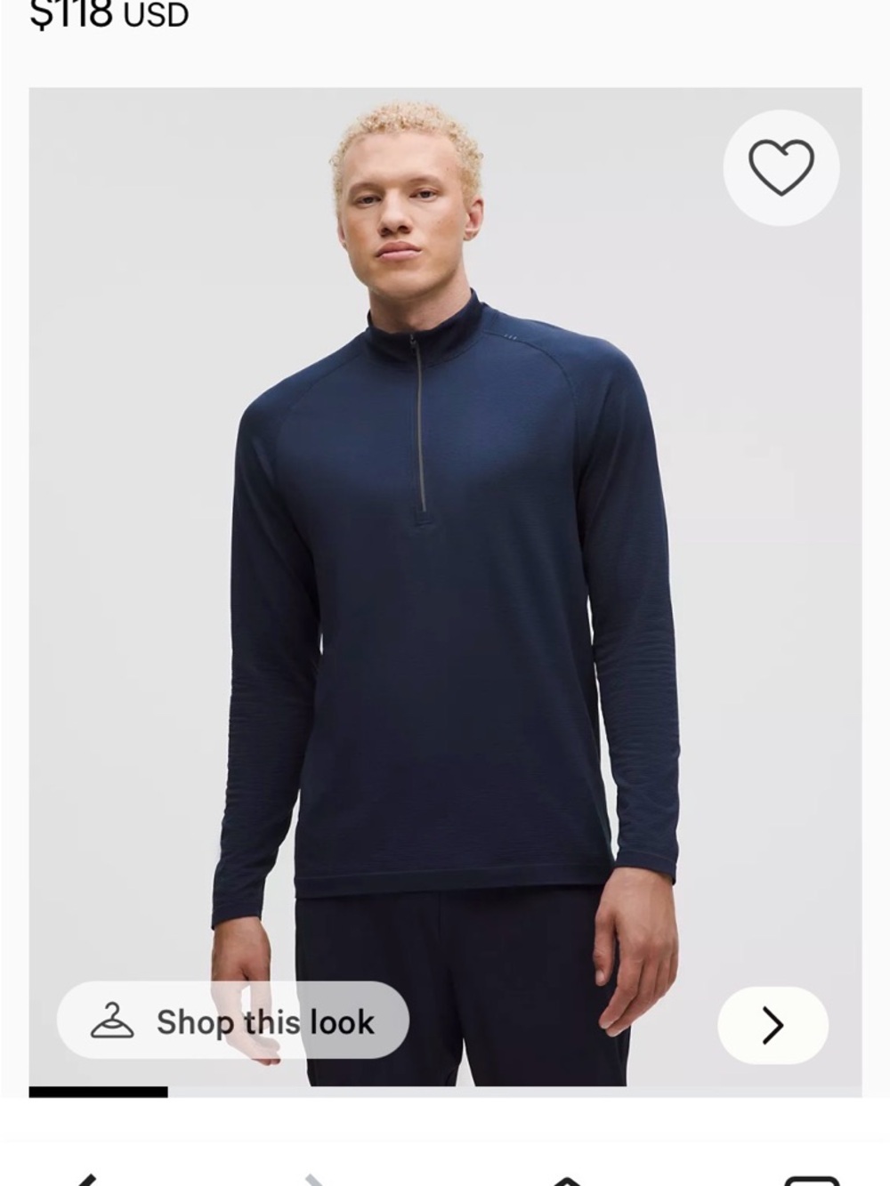 Lululemon Metal Vent Tech Half Zip L Club Blue *read*